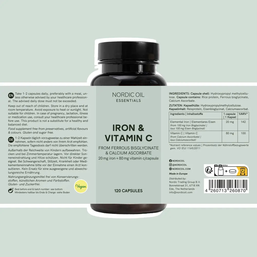 Järn- och C-vitaminkapslar