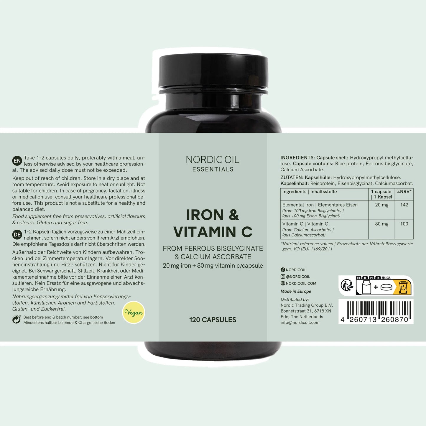 Järn- och C-vitaminkapslar