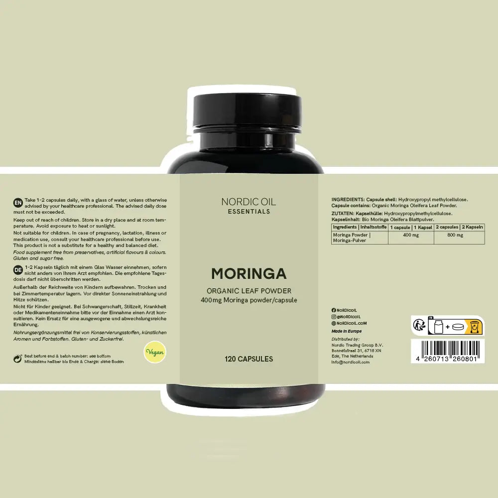 Moringa-pulverkapslar