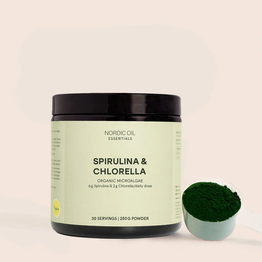 Spirulina- och chlorellapulver