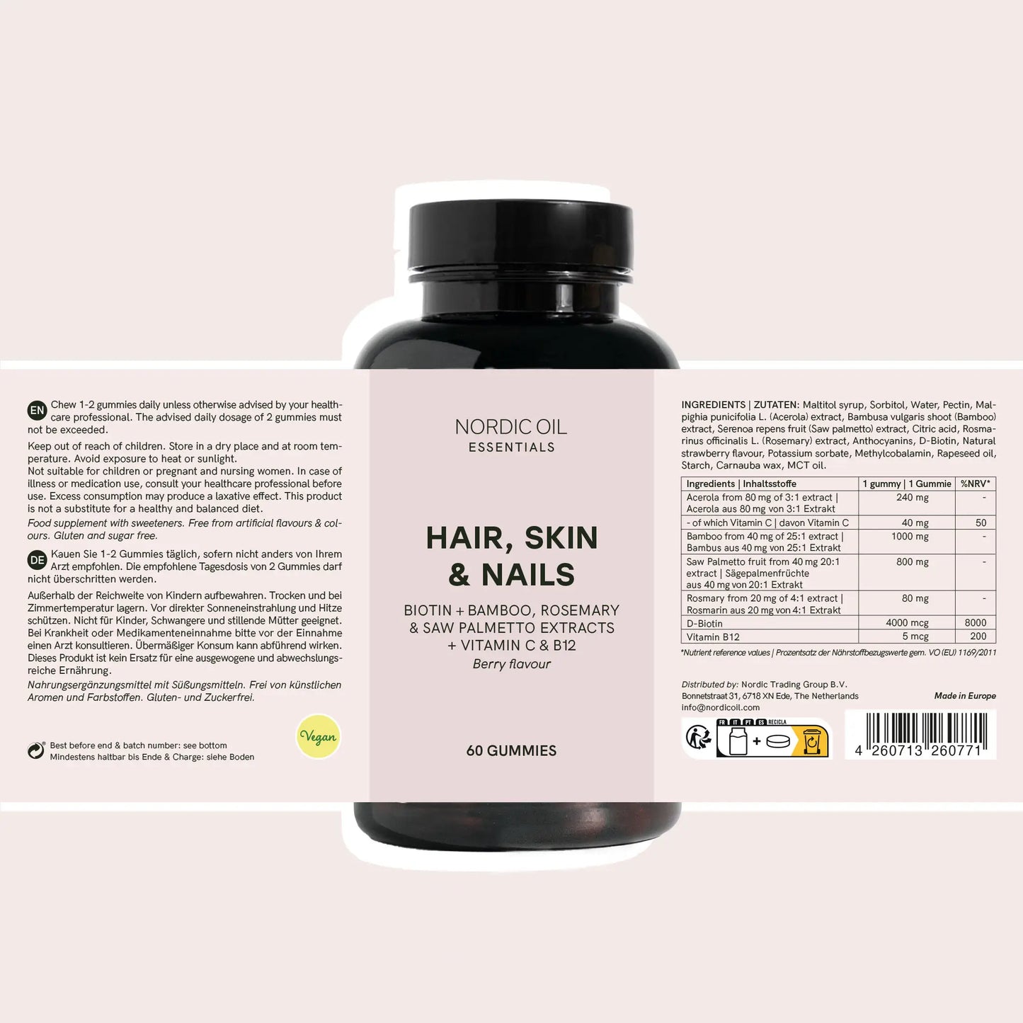 Gummies för hår, hud och naglar